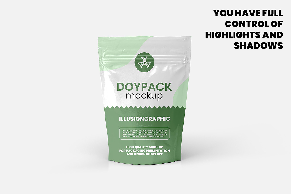 Doypack Mock-up - 9 Views, a Packaging Mockup by Illusiongraphic (Photo 2 of 19)