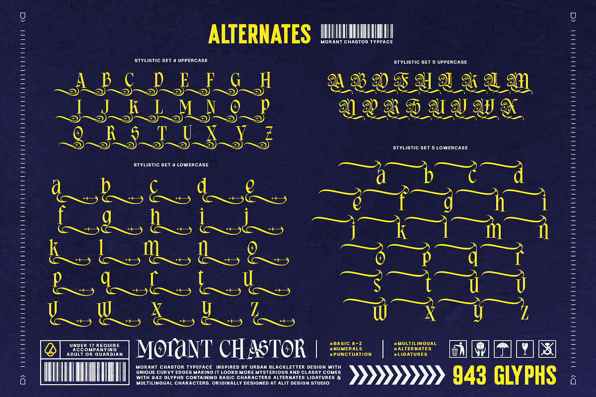 Morant Chastor Typeface, a Blackletter Font by alit design (Photo 11 of 17)
