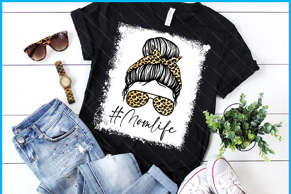 Mom Life Bleached Leopard Messy Bun, a Graphic by Creativeusart (Photo 1 of 4)