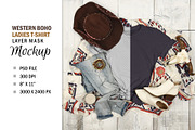 Western Country Boho T-Shirt  Mockup, a Shirt Mockup by HaywireMedia & Mockups (Thumbnail 1 of 4)