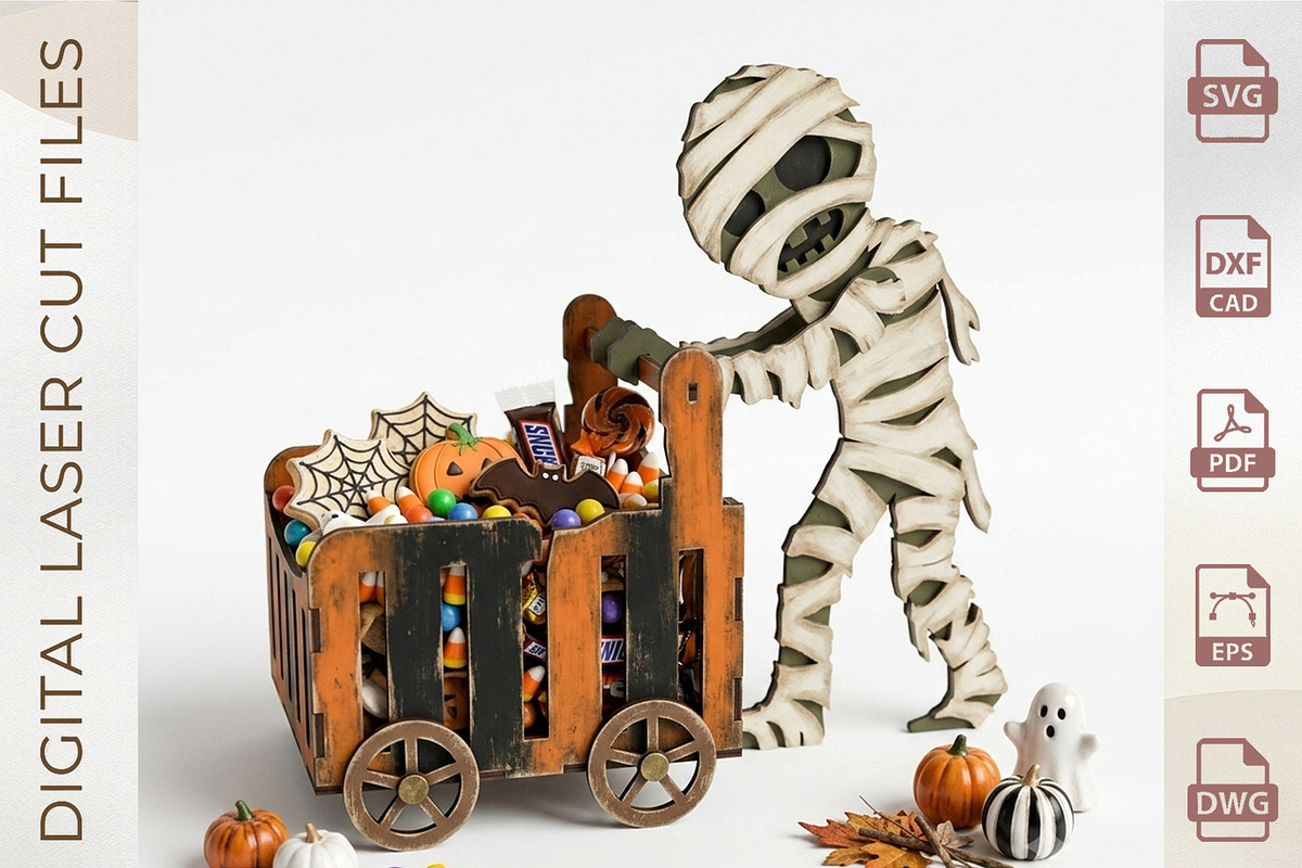 Halloween Candy Box Laser Cut Bundle, an Object Graphic by WoodoraCut (Photo 6 of 14)