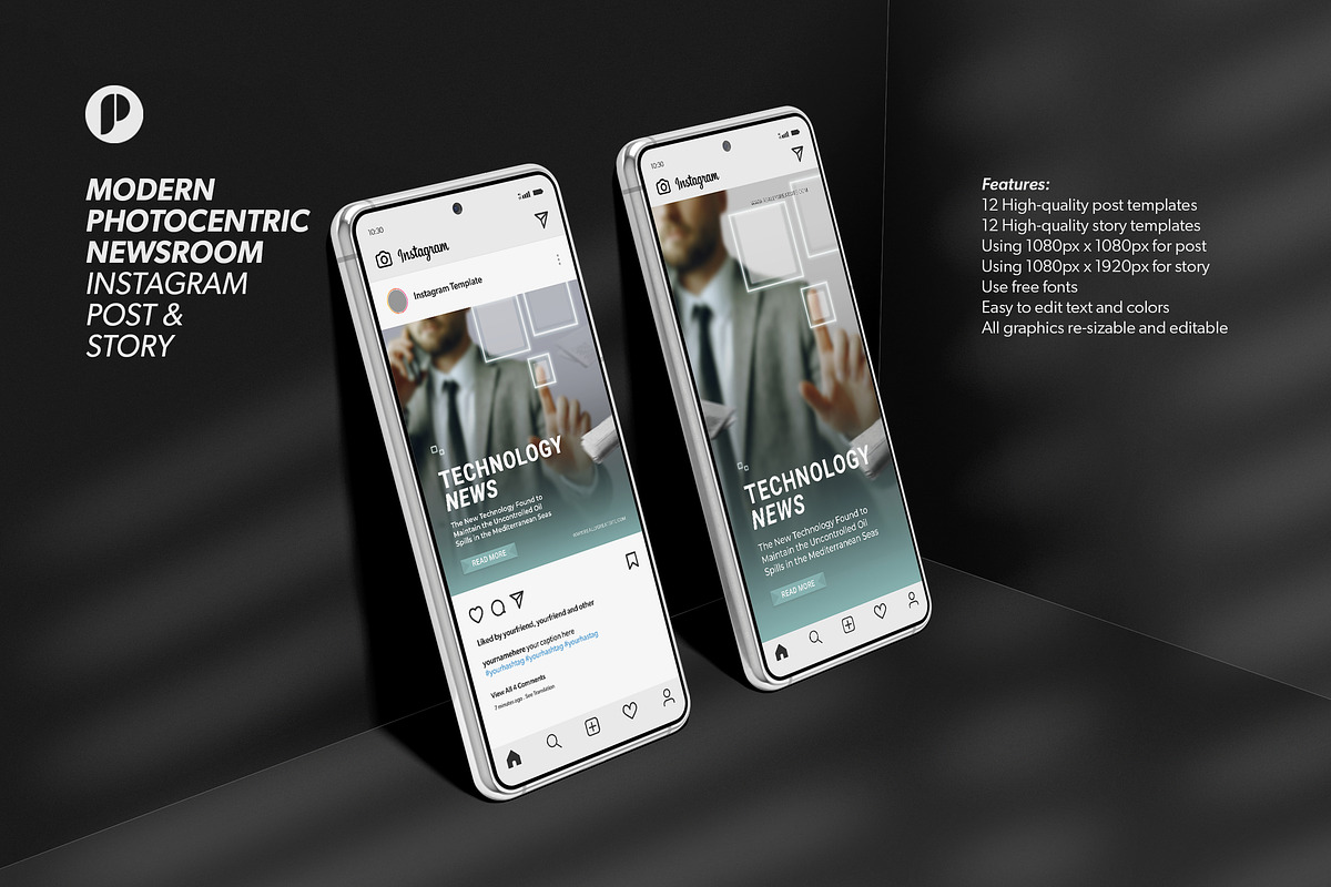 Photocentric Newsroom Instagram, a Social Media Template by peterdraw (Photo 2 of 10)