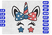 USA Flag Unicorn Face Embroidery, an Illustration by Purpose Ekbal (Thumbnail 1 of 3)