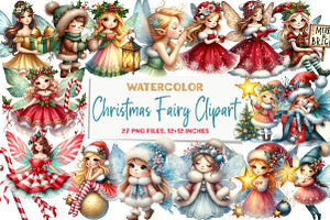 Christmas Fairy Clipart, an Illustration by DreamArtGraphic