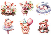Cute Pig Clipart Bundle, an Illustration by DreamArtGraphic (Thumbnail 2 of 4)