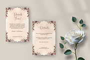 Boho Floral Wedding invite Set Canva, an Invitation Template by Aks-Designs (Thumbnail 4 of 6)