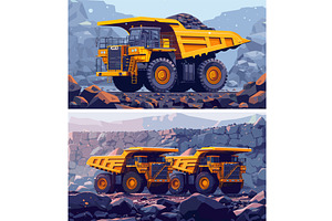 Massive yellow dumpers cartoon, an Illustration by Onyx