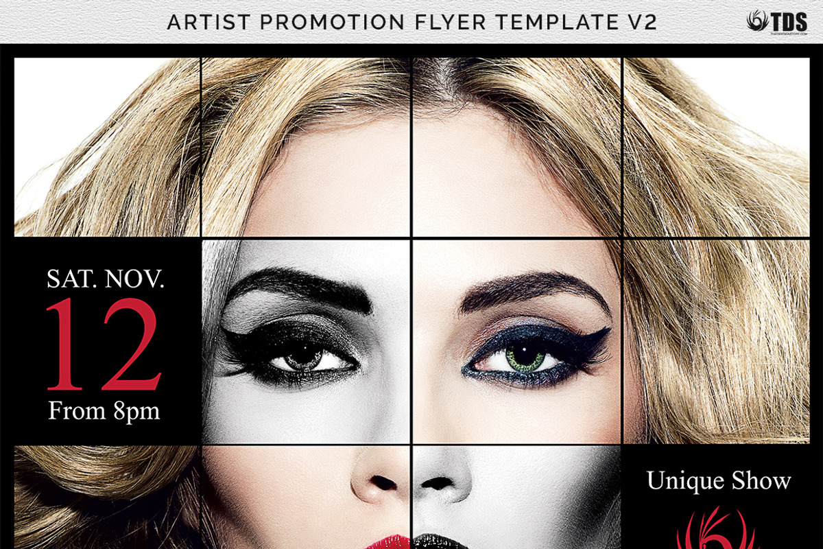 Artist Promotion Flyer Template V2, a Flyer Template by ThatsDesignArt (Photo 9 of 12)