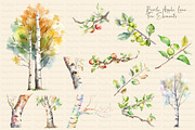 Watercolor Blue Tit Bird Nature Set, an Animal Illustration by Dazzling Art Boutique (Thumbnail 3 of 10)