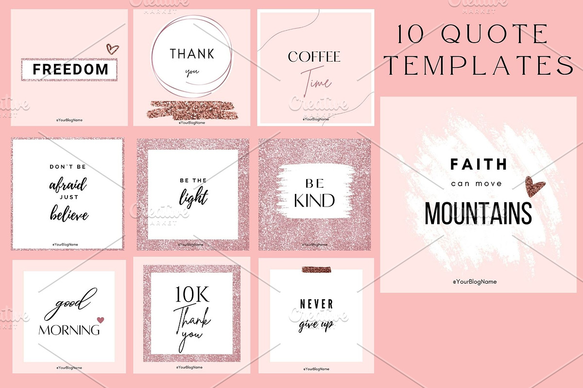 Rose Gold Instagram Templates, a Social Media Template by MORION (Photo 3 of 5)