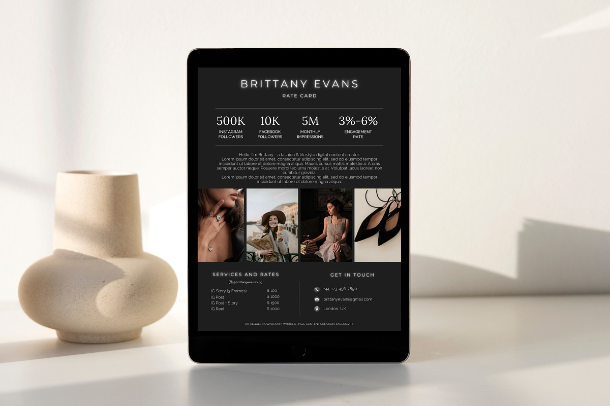 Black Minimalist Rate Card, a Design Template by Business Chic (Photo 3 of 3)