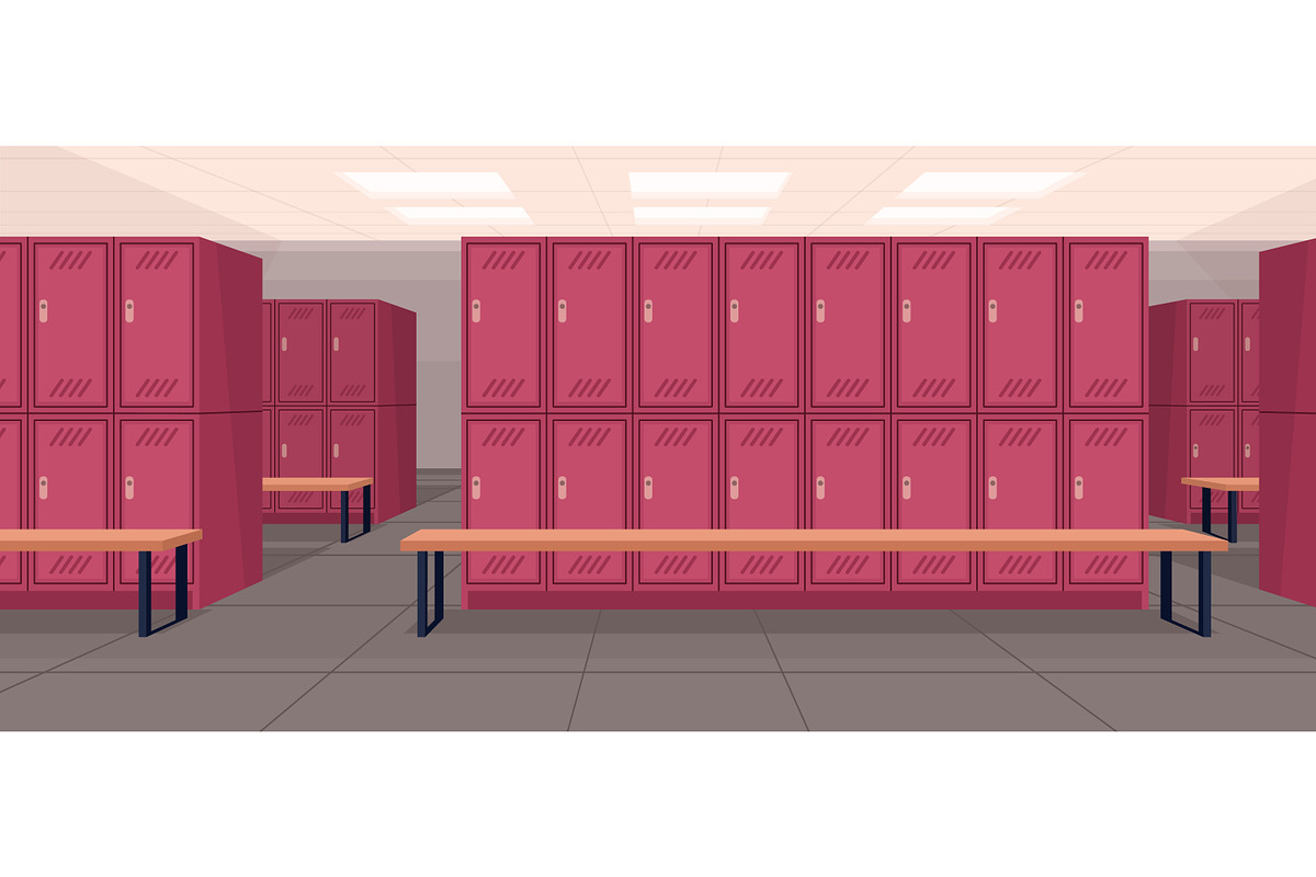Men's dressing or locker room in gym, a Sport Illustration by Good Studio (Photo 3 of 3)