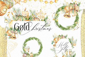 Gold Christmas Watercolor Trend