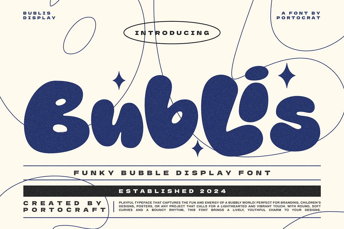 Bublis Funky Display, a Handwritten Font by Portocraft (Photo 1 of 10)