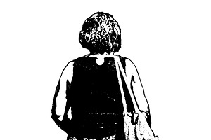 Isolated graphic of mature woman carrying a bag, a Person Illustration by DanFLCreativo