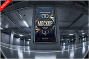 Billboard Parking Garage Fisheye PSD, an Advertising Mockup by Bruno's Shop (Thumbnail 1 of 3)