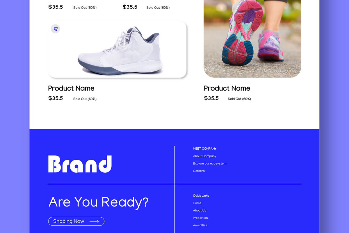 Shoes Collection Landing Page Layout, an UI Kit Template by CreativeShaper (Photo 5 of 5)