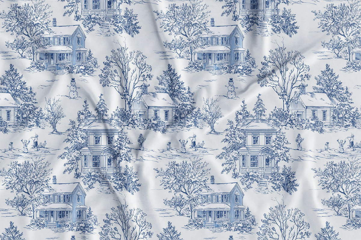 Christmas Toile Seamless Patterns, a Pattern Graphic by Olya Creative (Photo 11 of 21)
