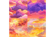 Sunset Cloudy Skies Backgrounds, a Texture Illustration by DreamPrint404 (Thumbnail 4 of 6)