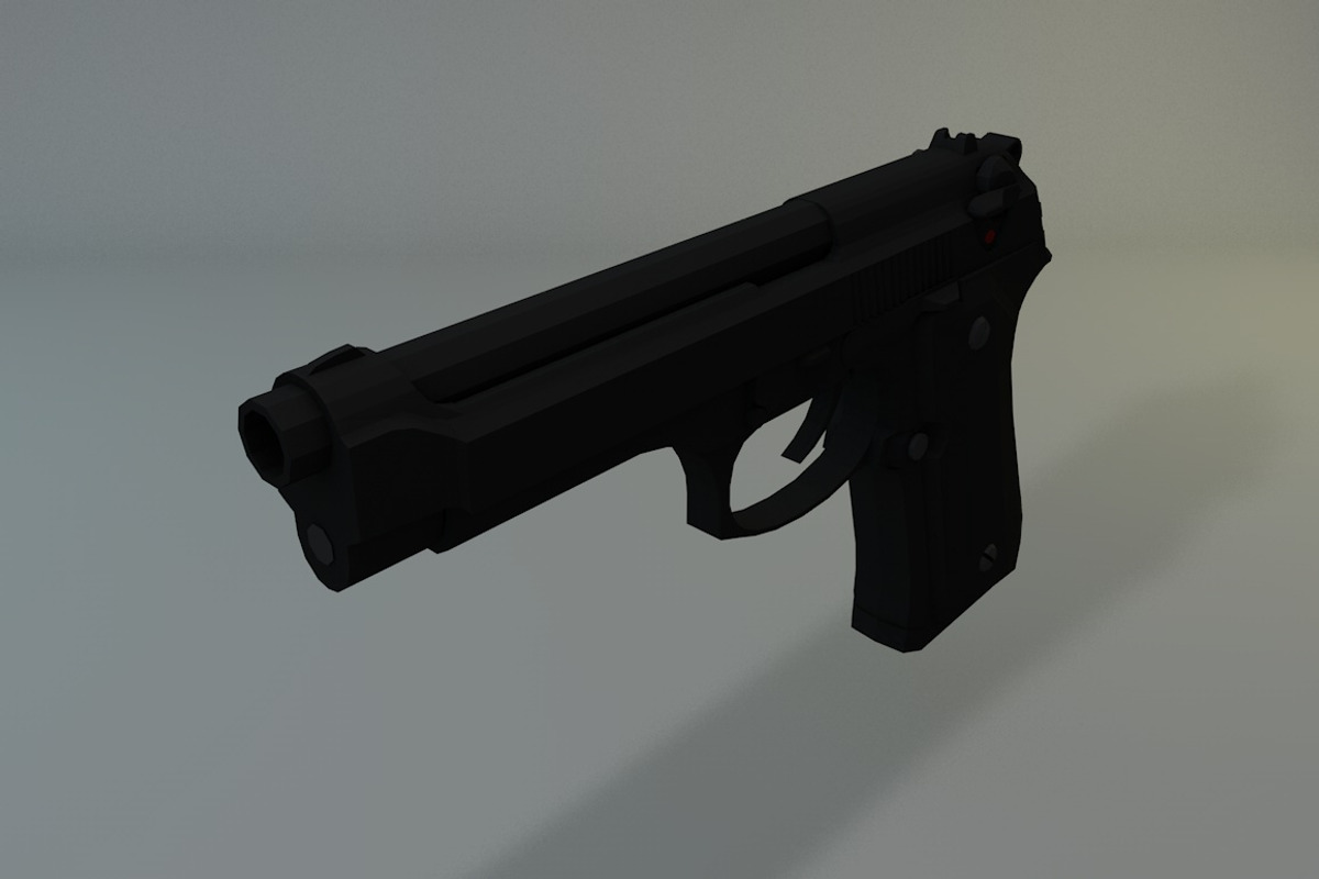 Low Poly Beretta M9, an Object 3D Model by CreativeeArt (Photo 4 of 9)
