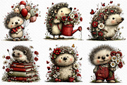 Whimsical Summer Hedgehog Clipart, an Illustration by Craft Nest (Thumbnail 4 of 12)