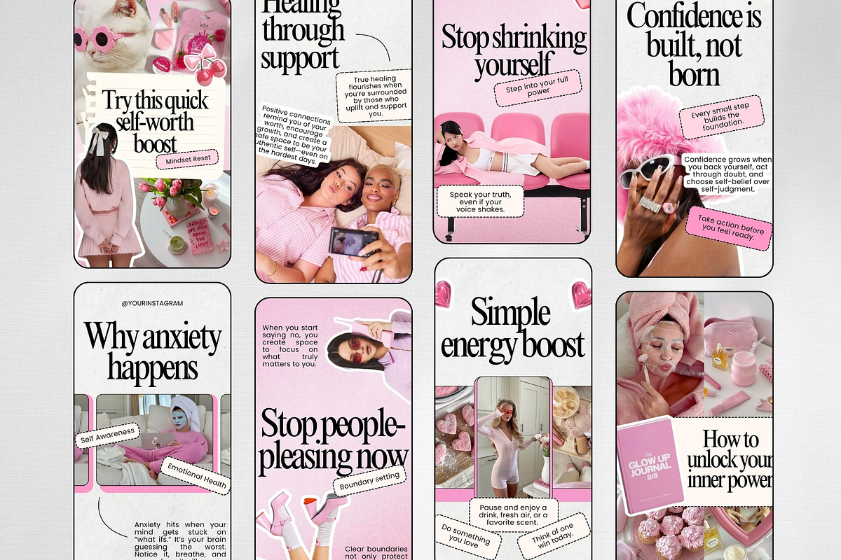 Pink Mindset Coach Instagram Template preview 3