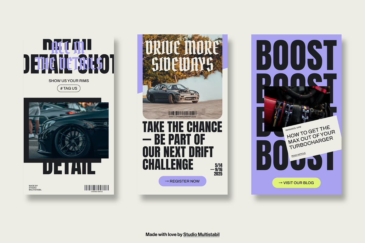 BOOST — 24 Car Tuning Social Stories, a Social Media Template by Studio Multistabil (Photo 3 of 5)