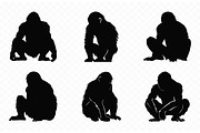 Chimpanzee Ape Silhouette SVG Set, an Animal Illustration by Gfx Expert Team (Thumbnail 3 of 3)