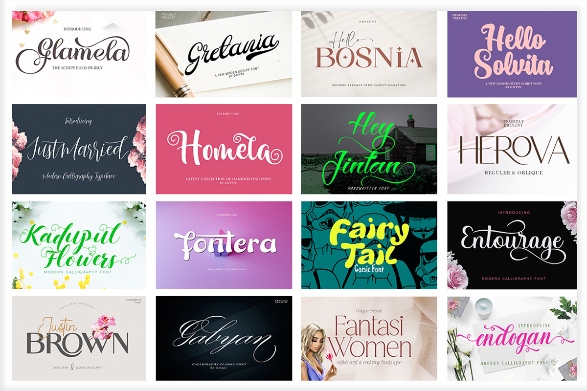 The Huge Font Bundle, a Script Font by Gatype (Photo 3 of 11)