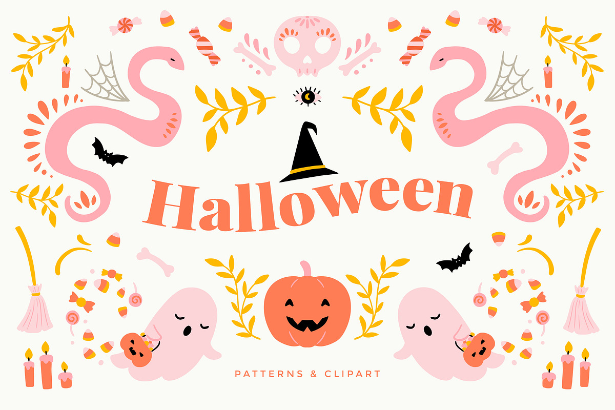 Halloween Patterns & Clipart, a Pattern Graphic by Inna Moreva (Photo 1 of 8)
