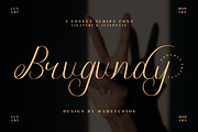 Brugundy Script Fonts, a Script Font by mahstudios (Thumbnail 1 of 13)