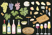 Watercolor Wine and Cheese set, a Food Illustration by KathrineWatercolor (Thumbnail 3 of 6)