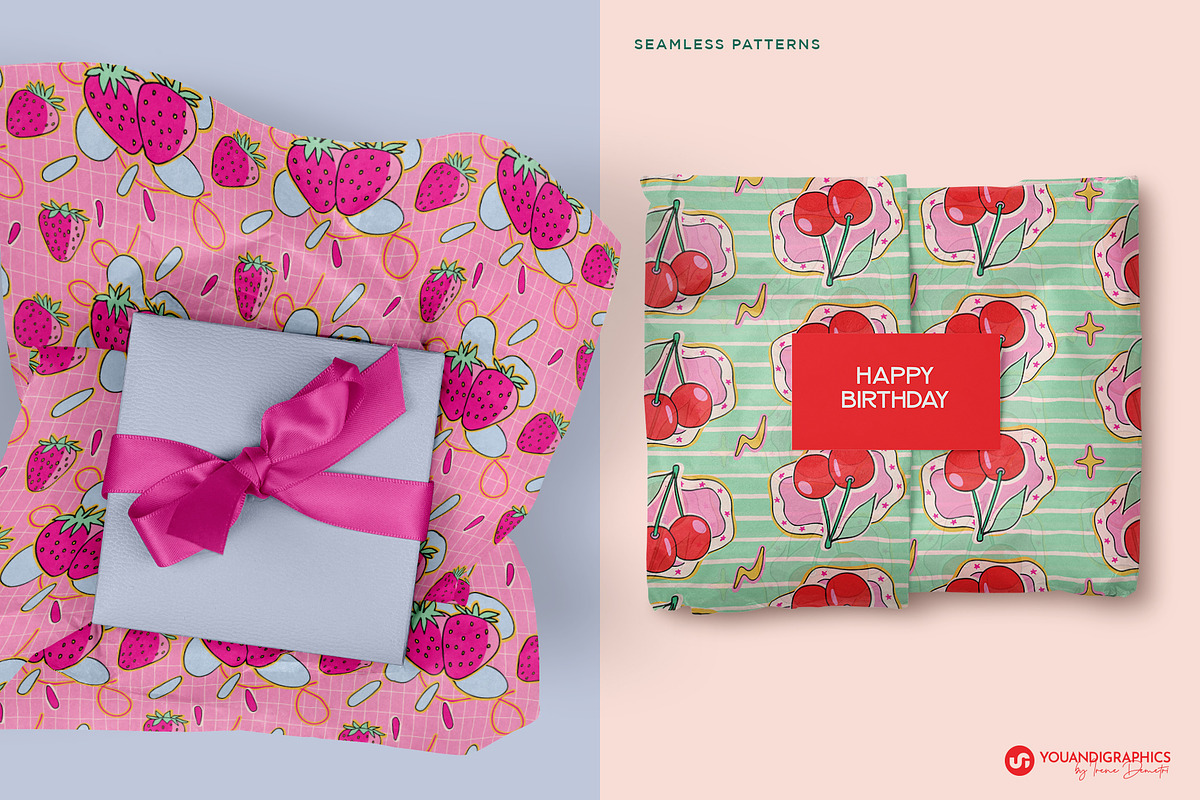 Strawberries & Cherries Graphics Set, a Graphic by Youandigraphics (Photo 9 of 15)