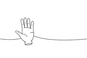 Hand one line continuous drawing, an Object Illustration by GraphiShop