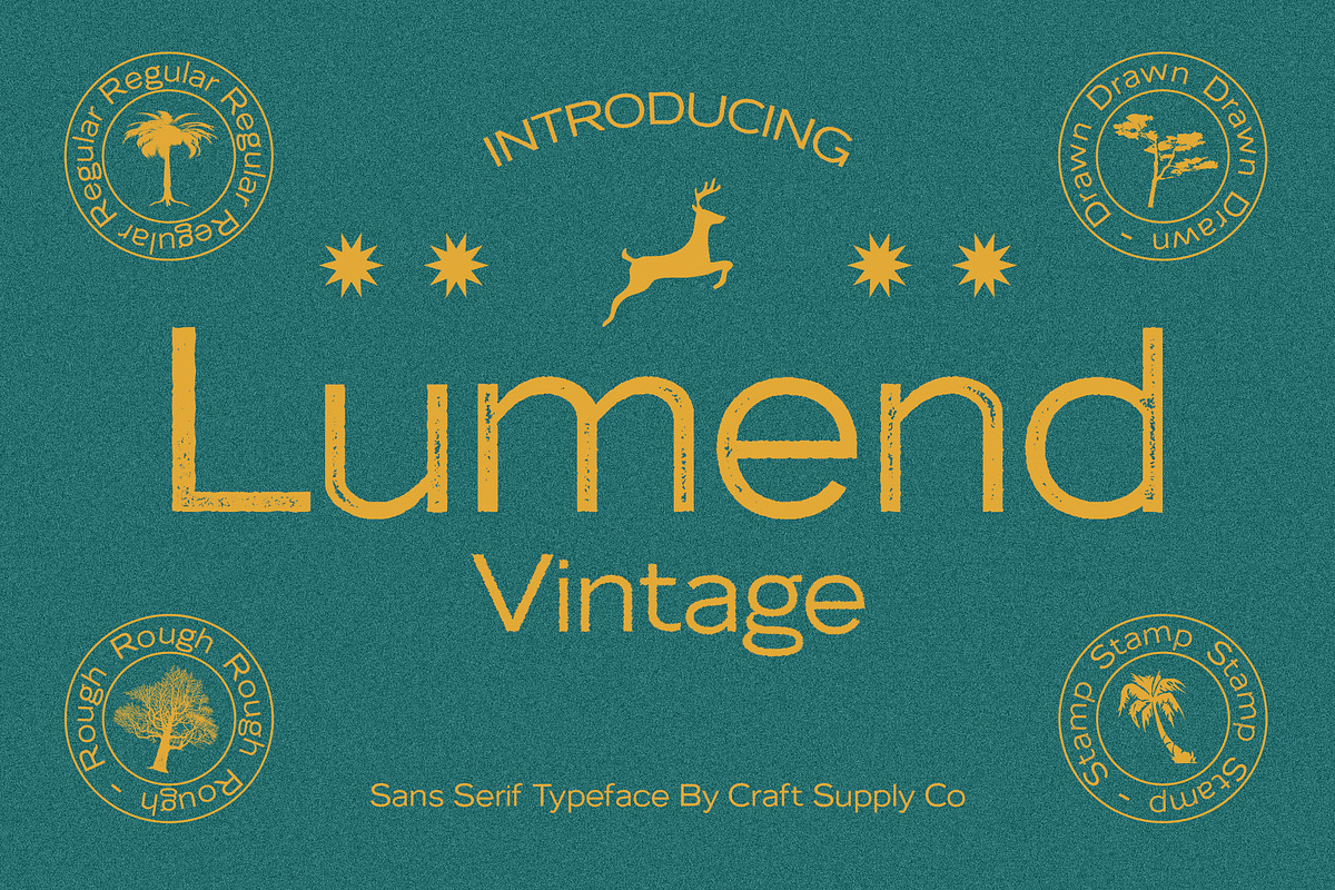 Lumend Vintage – Sans Serif Stamp, a Sans Serif Font by Craft Supply Co. (Photo 1 of 8)