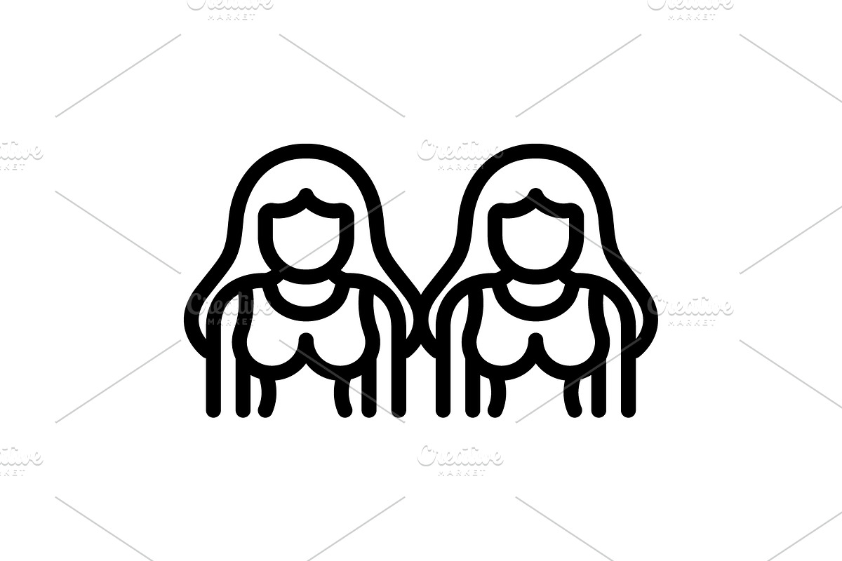 Girls young person black icon, an Outline Icon by Creative priyanka