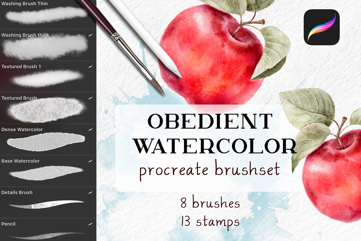 Watercolor Procreate Brushset, a Brush Add-On by Eves_Aquadreams (Photo 1 of 5)