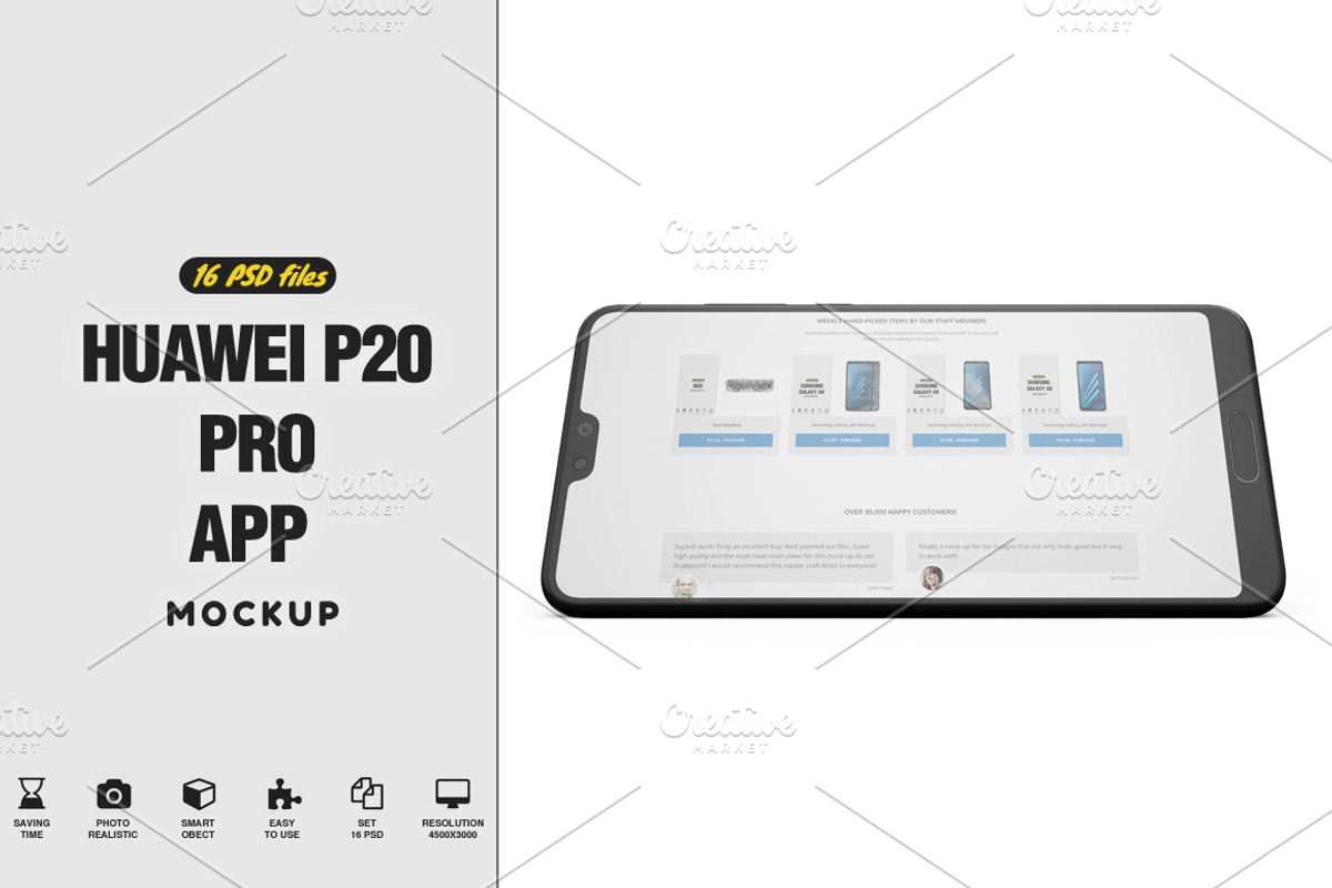 Huawei P20 Pro App Mockup Vol2, an Android Mockup by PixelMockup (Photo 1 of 17)