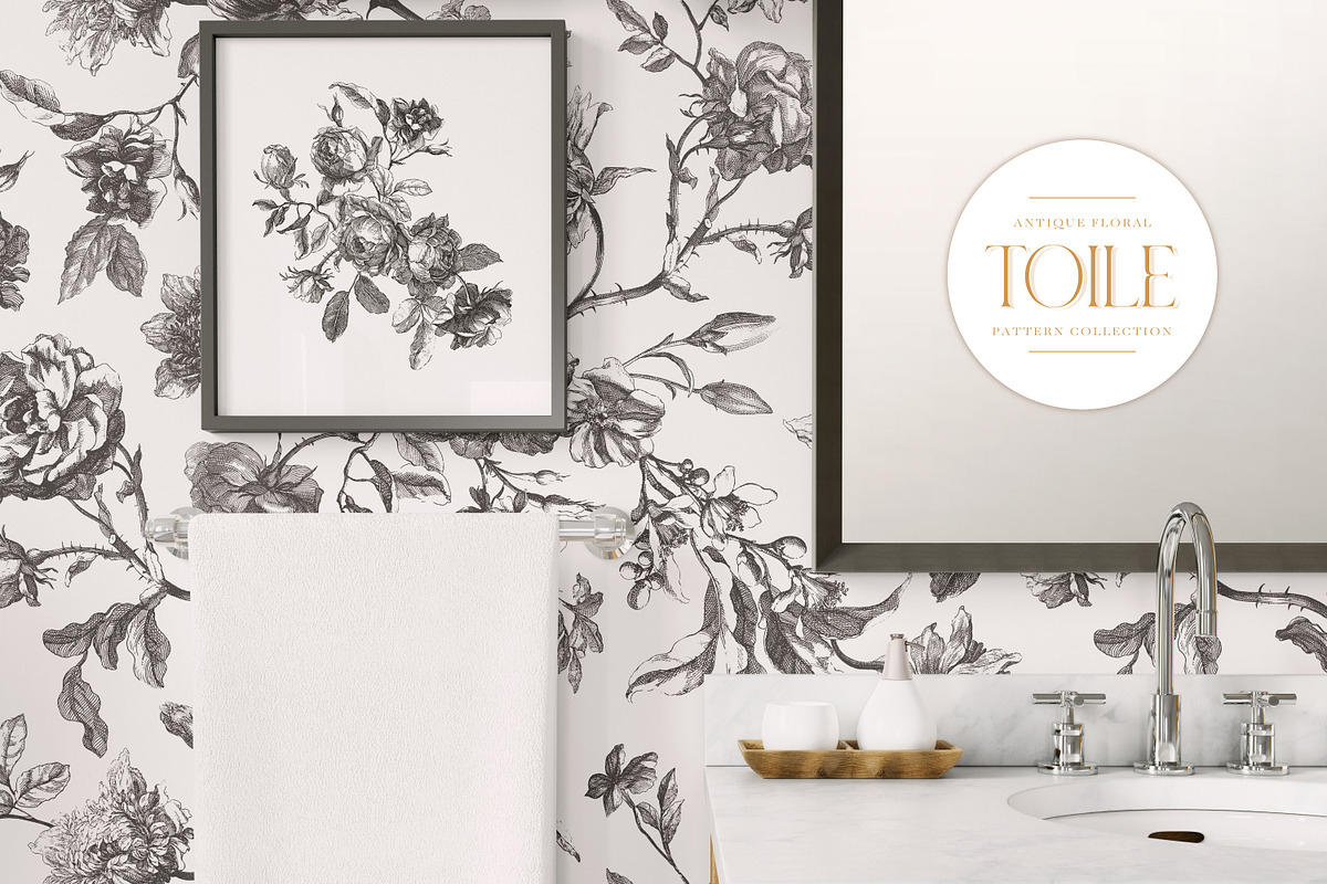 Antique Floral Toile Patterns, a Pattern Graphic by Eclectic Anthology (Photo 3 of 14)