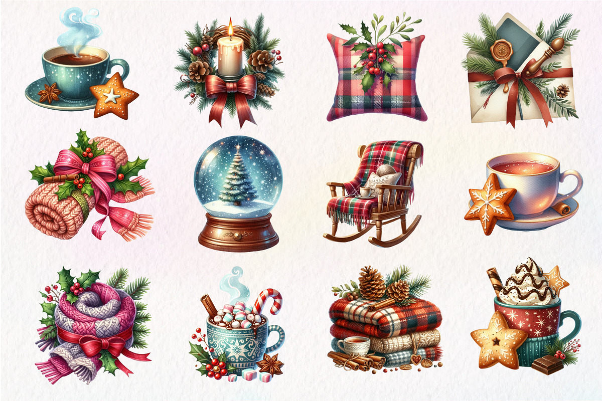 Cozy Christmas Sublimation Clipart, an Illustration by Dream Creation (Photo 3 of 5)