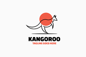Kangaroo Line Art Logo, a Branding & Logo Template by Artnivora.Std