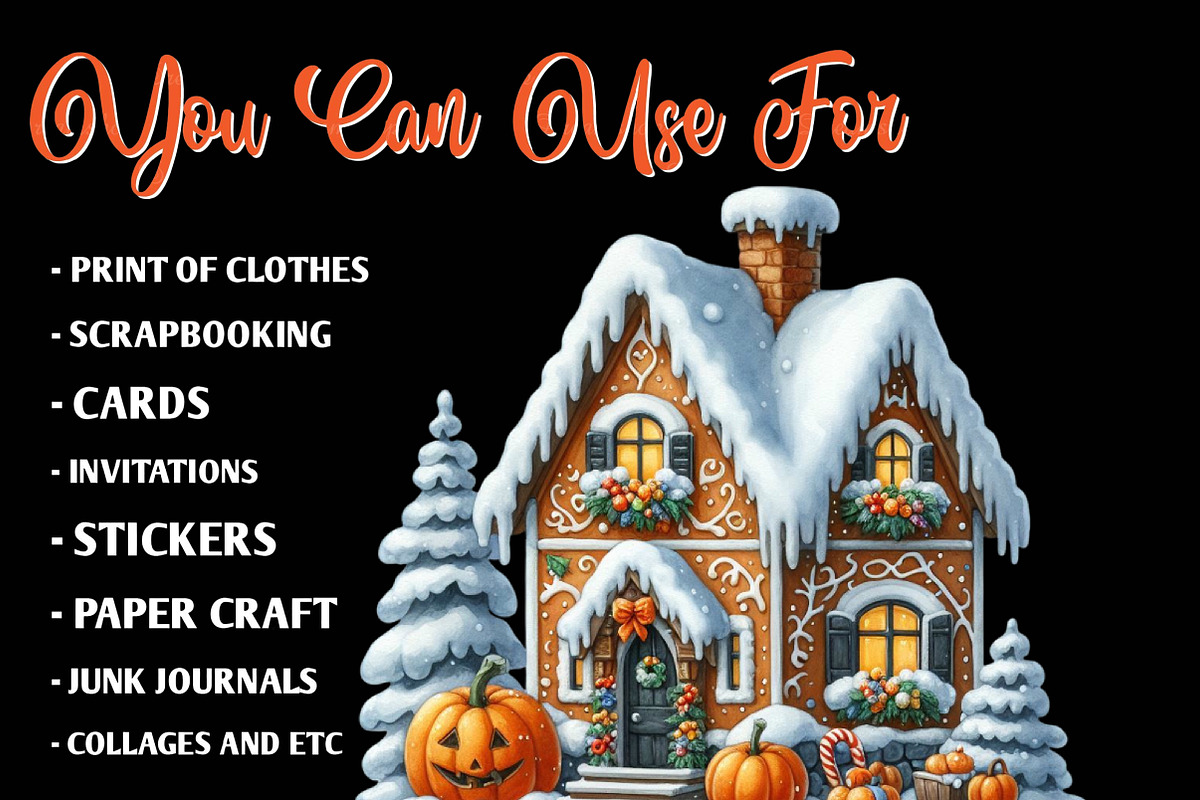 Halloween Christmas PNG, an Illustration by CreationArt (Photo 2 of 6)