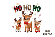 HO HO HO Reindeer PNG, an Illustration by DreamArtGraphic (Thumbnail 1 of 5)