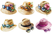 Summer Elegant Hat Clipart Bundle, an Illustration by Pixels.Craft (Thumbnail 5 of 8)