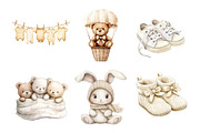 Watercolor Boho Baby boy Clothes Cli, a Seasonal Illustration by Design Market (Thumbnail 7 of 7)