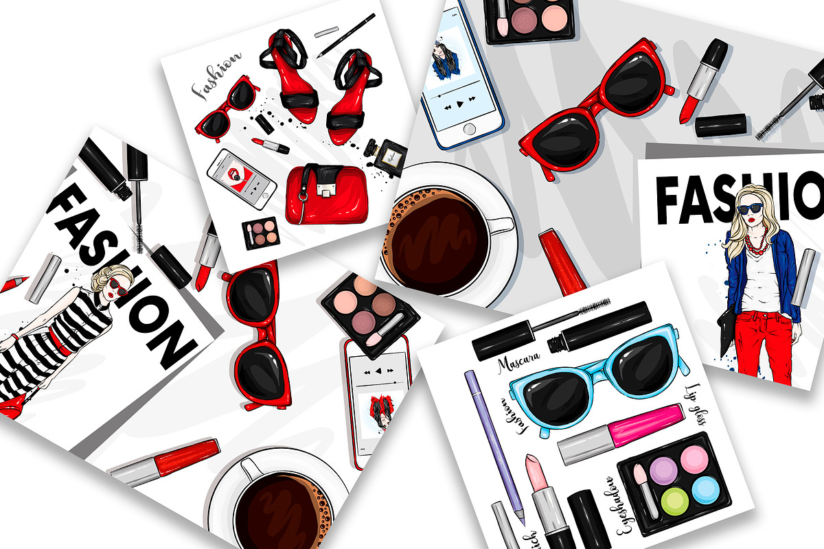 12 fashion illustrations cosmetics, an Object Illustration by Vitaliy Grin (Photo 2 of 3)