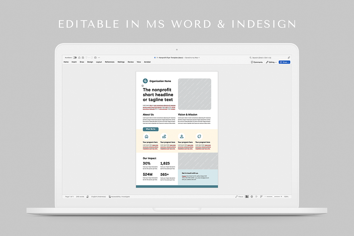 Nonprofit One Pager Template, a Flyer Template by Leaflove (Photo 6 of 6)