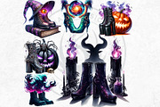 Vibrant Halloween Boots Clipart V2, an Illustration by ThatsDesignArt (Thumbnail 5 of 10)