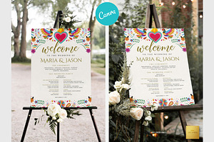 Mexican Wedding Program | CANVA, a Stationery Template by Creative Market