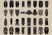 Chinese cicada stamps for Procreate, a Brush Add-On by TheWhiteCatLab (Thumbnail 2 of 3)